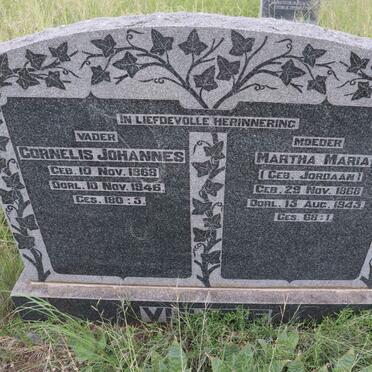 VISAGIE Cornelis Johannes 1868-1946 & Martha Maria nee JORDAAN 1868-1945