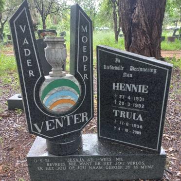 VENTER Hennie 1931-1992 & Truia 1938-2009