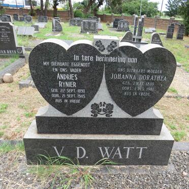 WATT Andries Rynier, v.d. 1890-1945 & Johanna Dorathea 1899-1981