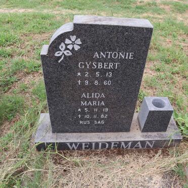 WEIDEMAN Antonie Gysbert 1913-1960 & Alida Maria 1919-1982