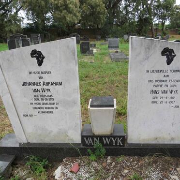 WYK Hans, van 1912-1967 :: VAN WYK Johannes Abraham 1945-2013 