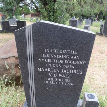 WALT Maarten Jacobus, van der 1931-1976