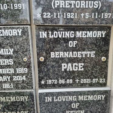 PAGE Bernadette 1972-2021