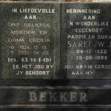 BEKKER Sarel W.J. 1922-1995 & Cecilia 1924-2009