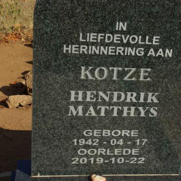 KOTZE Hendrik Matthys 1942-2019