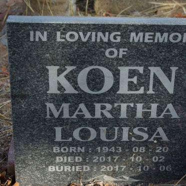 KOEN Martha Louisa 1943-2017
