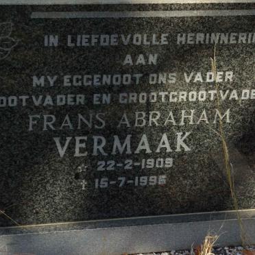 VERMAAK Frans Abraham 1909-1996