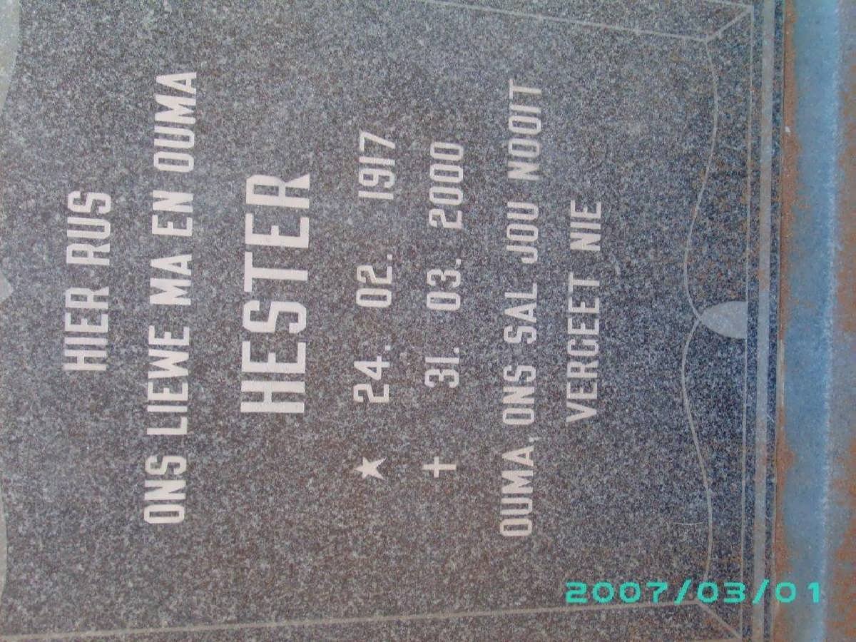SCHAAP Hester 1917-2000