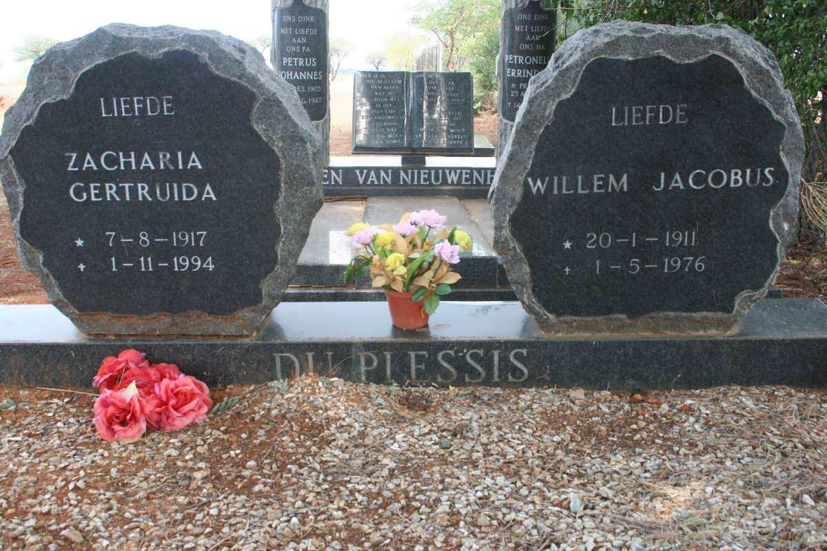 PLESSIS Willem Jacobus, du 1911-1976 & Zacharia Gertruida 1917-1994