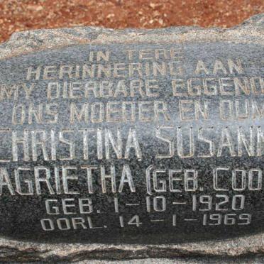 ENGELBRECHT Christina Susanna Magrietha nee COOPER 1920-1969