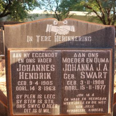 BRONKHORST Johannes Hendrik 1905-1963 &amp; Johanna J.A. SWART 1908-1977