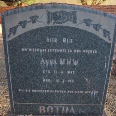 BOTHA Anna M.H.W. 1889-1971