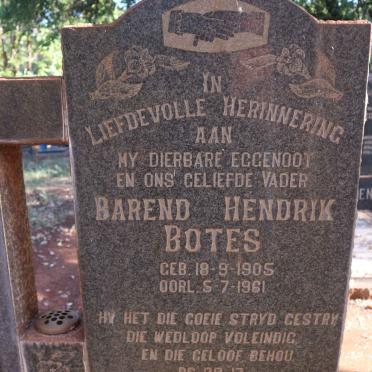 BOTES Barend Hendrik 1905-1961