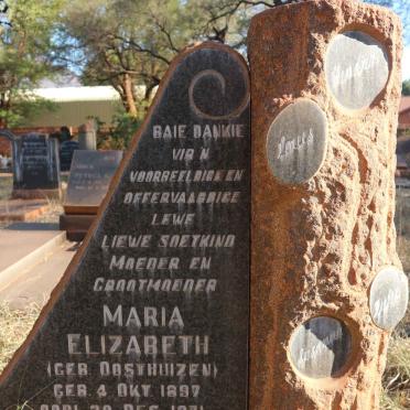 BOOTHA Maria Elizabeth nee OOSTHUIZEN 1897-1971