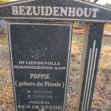 BEZUIDENHOUT Poppie nee DU PLESSIE 1926-2008