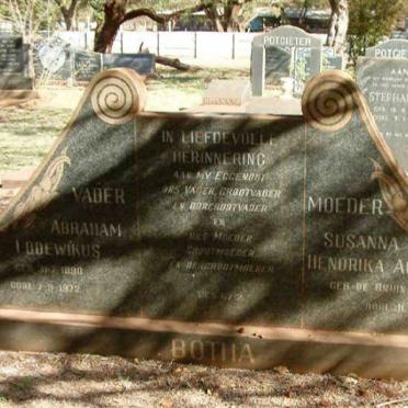 BOTHA Abraham Lodewikus 1890-1972 &amp; Susanna Hendrika Adriana DE BRUIN 1903-1979 