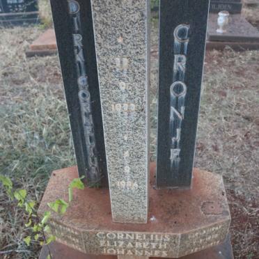 CRONJE Dirk Cornelius 1922-1986 :: CRONJE Cornelius 1966-1967 :: CRONJE  Elizabeth 1962-1970 :: CRONJE Johannes 1976-1978