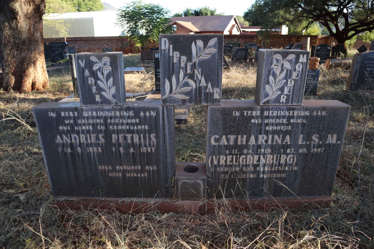 DIPPENAAR Andries Petrus 1923-1977 & Catharina L.S.M. VREUGDENBURG 1919-1997