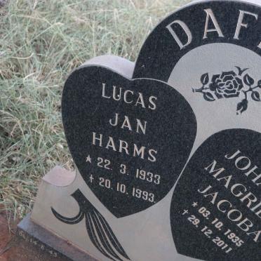DAFFUE Lucas Jan Harms 1933-1993 &amp; Johanna Magrietha Jacoba 1935-2011