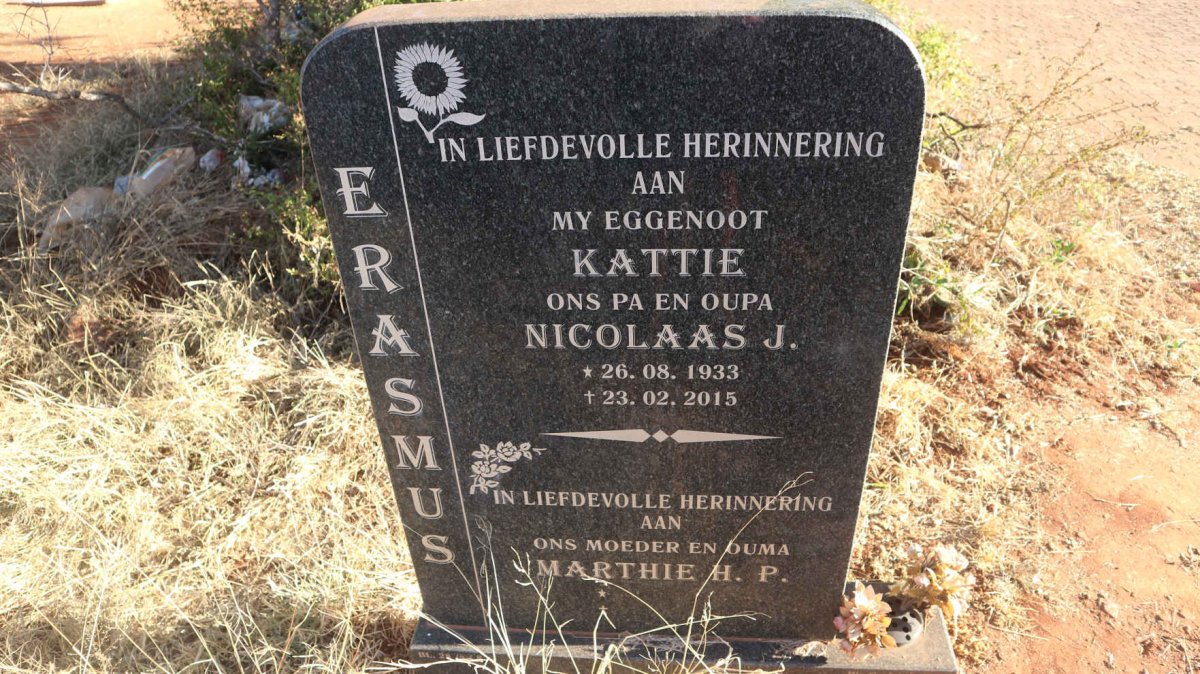ERASMUS Nicolaas J. 1933-2015 & Marthie H.P.
