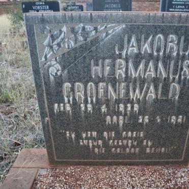 GROENEWALD Jakobus Hermanus 1929-1981