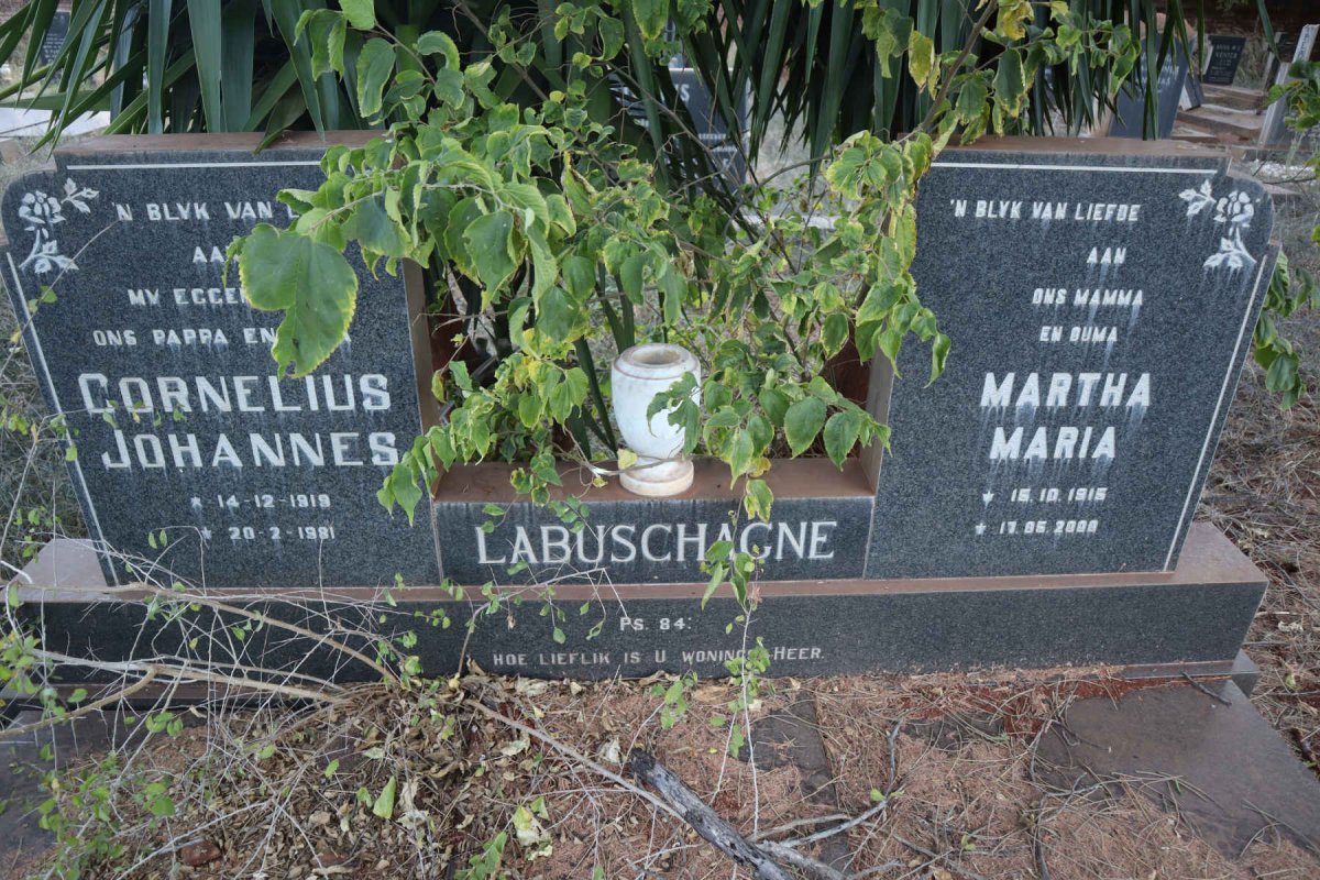 LABUSCHAGNE Cornelius Johannes 1919-1981 & Martha Maria 1915-2000