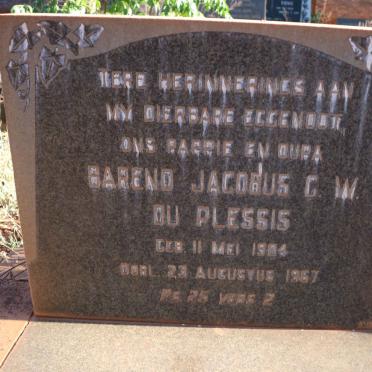 PLESSIS Barend Jacobus C.W., du 1904-1967