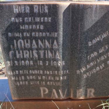 PAVIER Johanna Christina 1906-1986