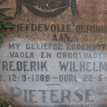 PIETERSE Frederik Wilhelmus 1889-1955