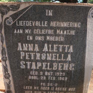 STAPELBERG Anna Aletta Petronella 1929-1962