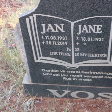 VOS Jan 1931-2014 &amp; Jane 1931-