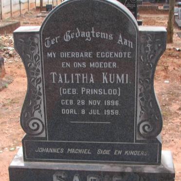 SADIE Talitha Kumi nee PRINSLOO 1896-1958