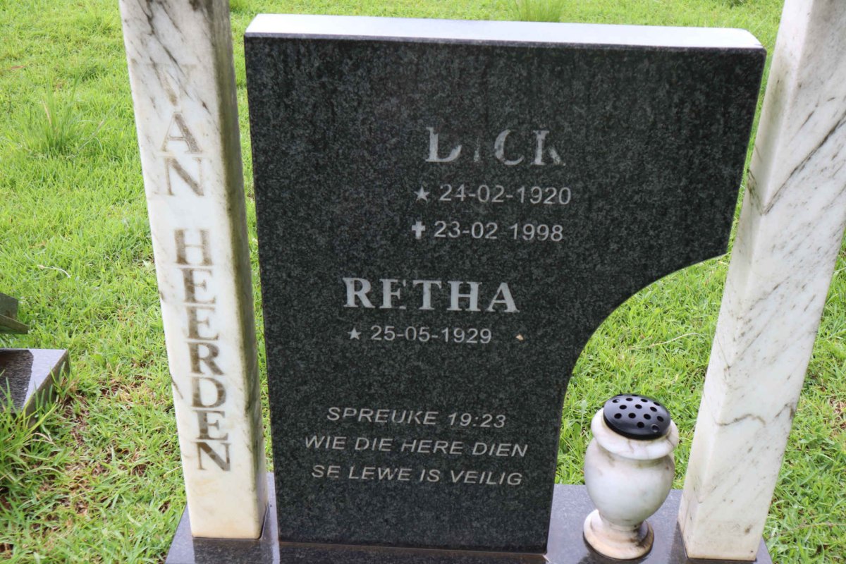 HEERDEN Dick, van 1920-1998 & Retha 1929-