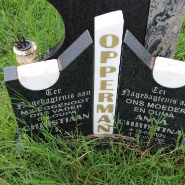 OPPERMAN Christiaan J. 1922-2001 &amp; Anna Christina 1929-2006