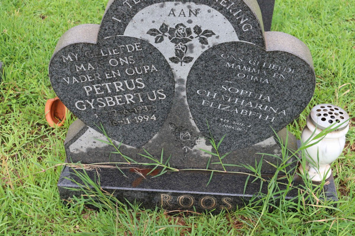 ROOS Petrus Gysbertus 1937-1994 & Sophia Catharina Elizabeth 1943-2006