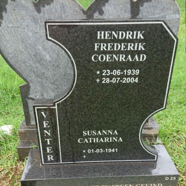 VENTER Hendrik Frederik Coenraad 1939-2004 &amp; Susanna Catharina 1941-