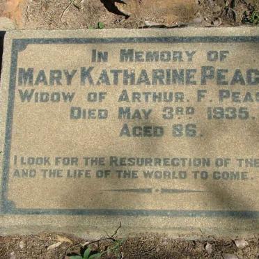 PEACOCK Mary Katharine  -1935