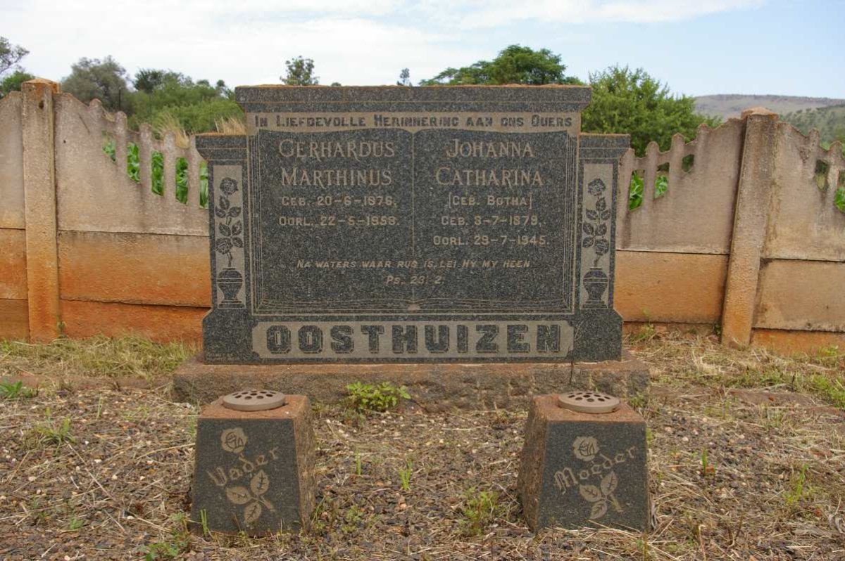 OOSTHUIZEN Gerhardus Marthinus 1876-195? & Johanna Catharina BOTHA 1879-1945