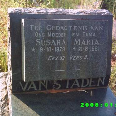 STADEN Susara Maria, van  1878-1961