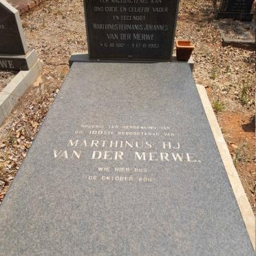 MERWE Marthinus Hermanus Johannes, van der 1912-1983