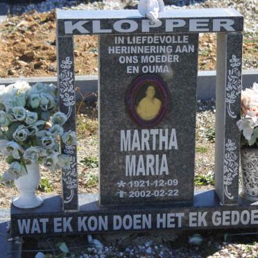 KLOPPER Martha Maria 1921-2002