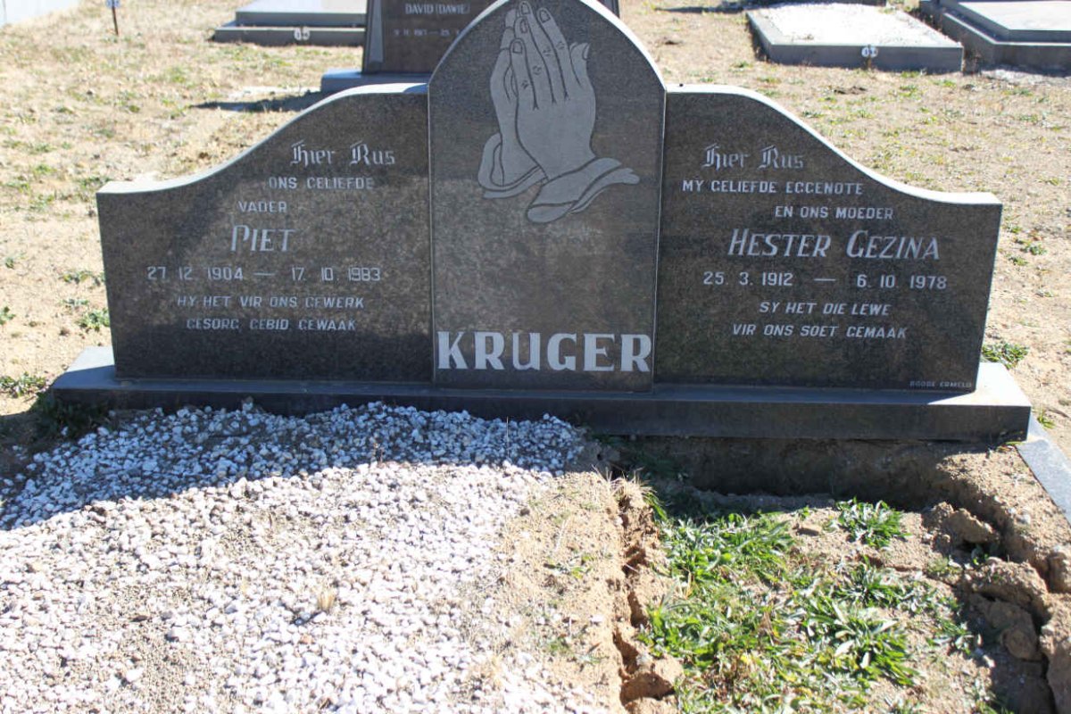 KRUGER Piet 1904-1983 & Hester Gezina 1912-1978