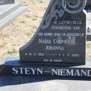 NIEMAND Maria Cornelia Johanna, Steyn 1925-2002