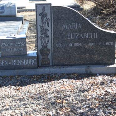 RENSBURG Maria Elizabeth, Jansen van 1904-1976