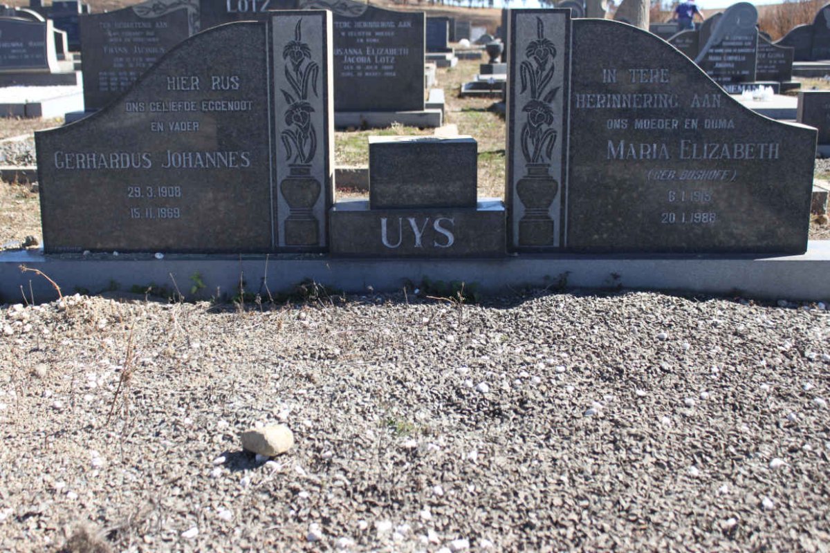 UYS Gerhardus Johannes 1908-1969 & Maria Elizabeth BOSHOFF 1915-1988