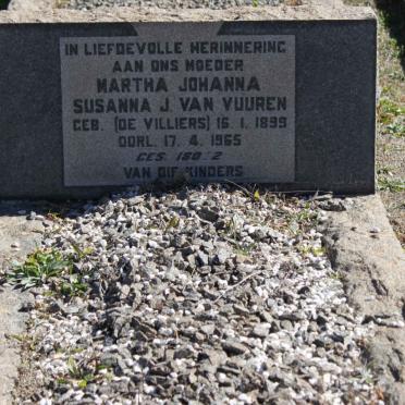 VUUREN Martha Johanna Susanna, J. van nee DE VILLIERS 1899-1965