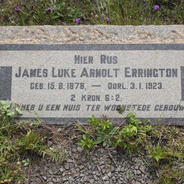 ERRINGTON James Luke Arnolt 1878-1923
