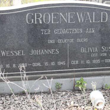 GROENEWALD Wessel Johannes 1888-1945 &amp; Olivia Susanna VON ABO 1895-1974