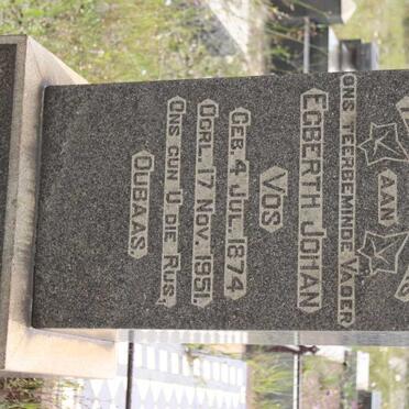 VOS Egberth Johan 1874-1951