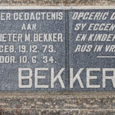 BEKKER Pieter M. 1873-1934 